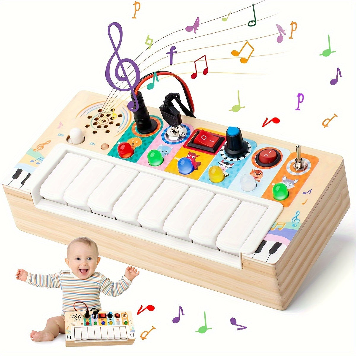 Pädagogisches Musik-Spielbrett für Kinder – Lernen sowie Spielen mit Klang und Licht