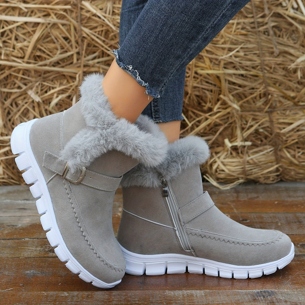 Warme Samt-Schneestiefel für Damen – Komfortabel und Elegant