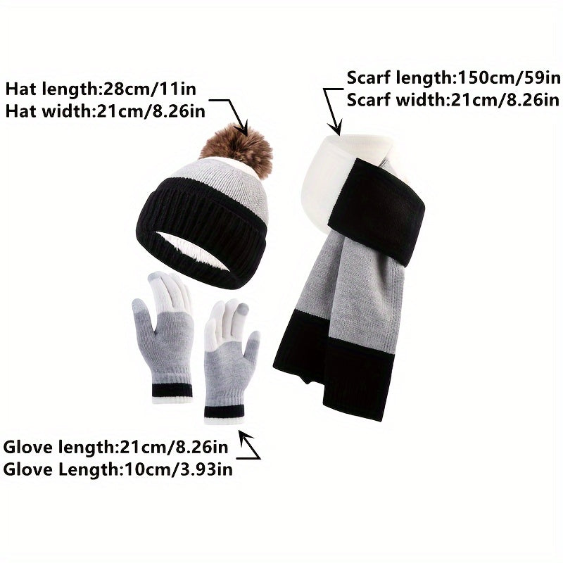 Modisch Winterset - Mütze, Schal und Handschuhe für Kalte Tage
