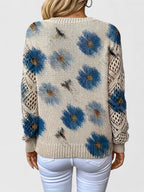 Lässiger Blumen-Pullover
