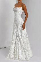 Rückenfreies Maxikleid in Weiß