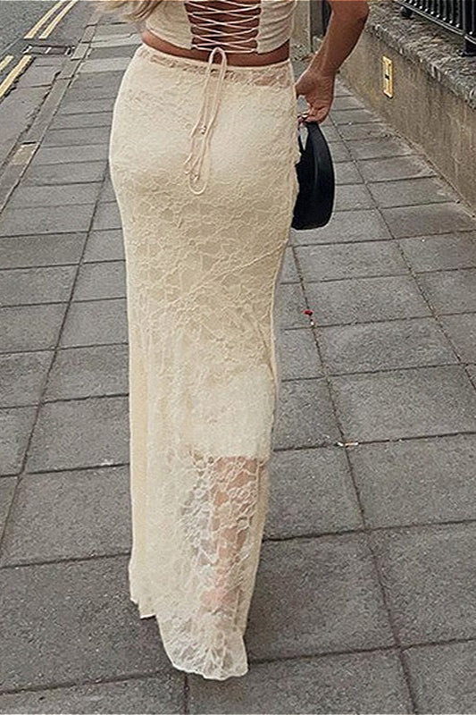 Rock mit Meerjungfrau-Silhouette, niedriger Taille und Raffung