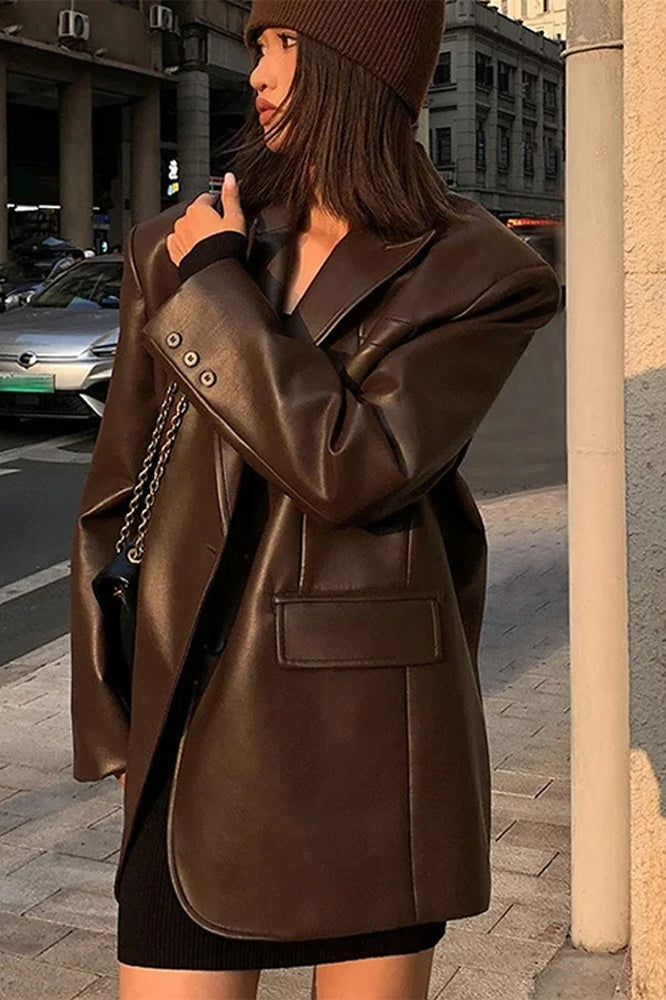Blazer mit Kunstleder