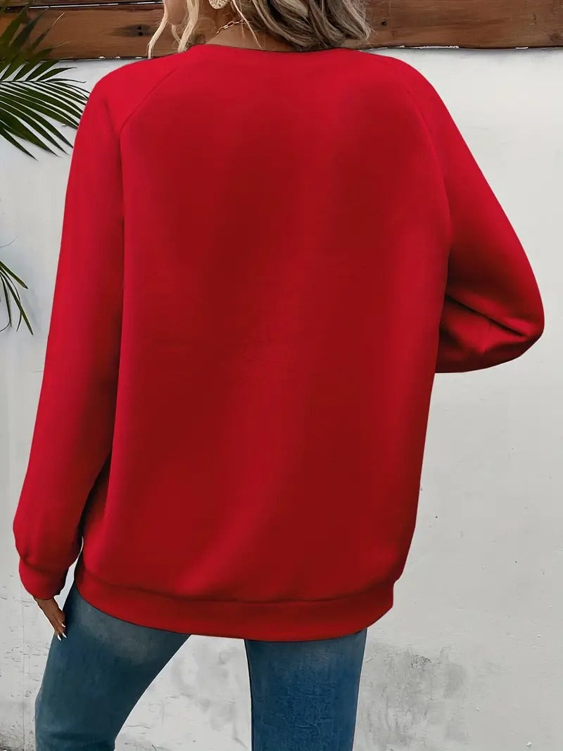 Lässiger Pullover mit Herzmotiv