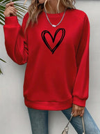 Lässiger Pullover mit Herzmotiv