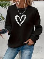 Lässiger Pullover mit Herzmotiv
