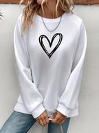 Lässiger Pullover mit Herzmotiv