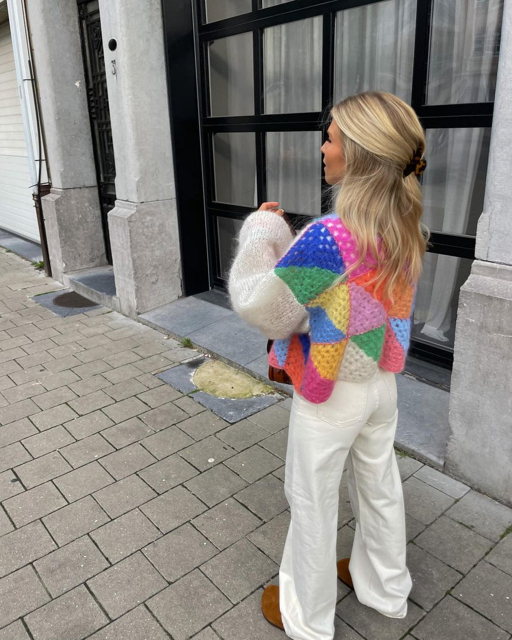 Damen Rundhals Langarmpullover