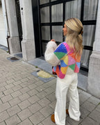 Damen Rundhals Langarmpullover