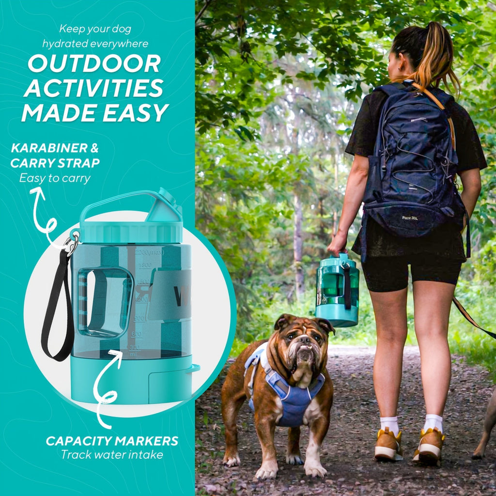 Große Kapazität 74oz Hundewasserflasche: Tragbare Schüssel für Outdoor-Abenteuer