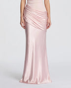 Damen One-Shoulder-Maxikleid mit Satin-Drapierung