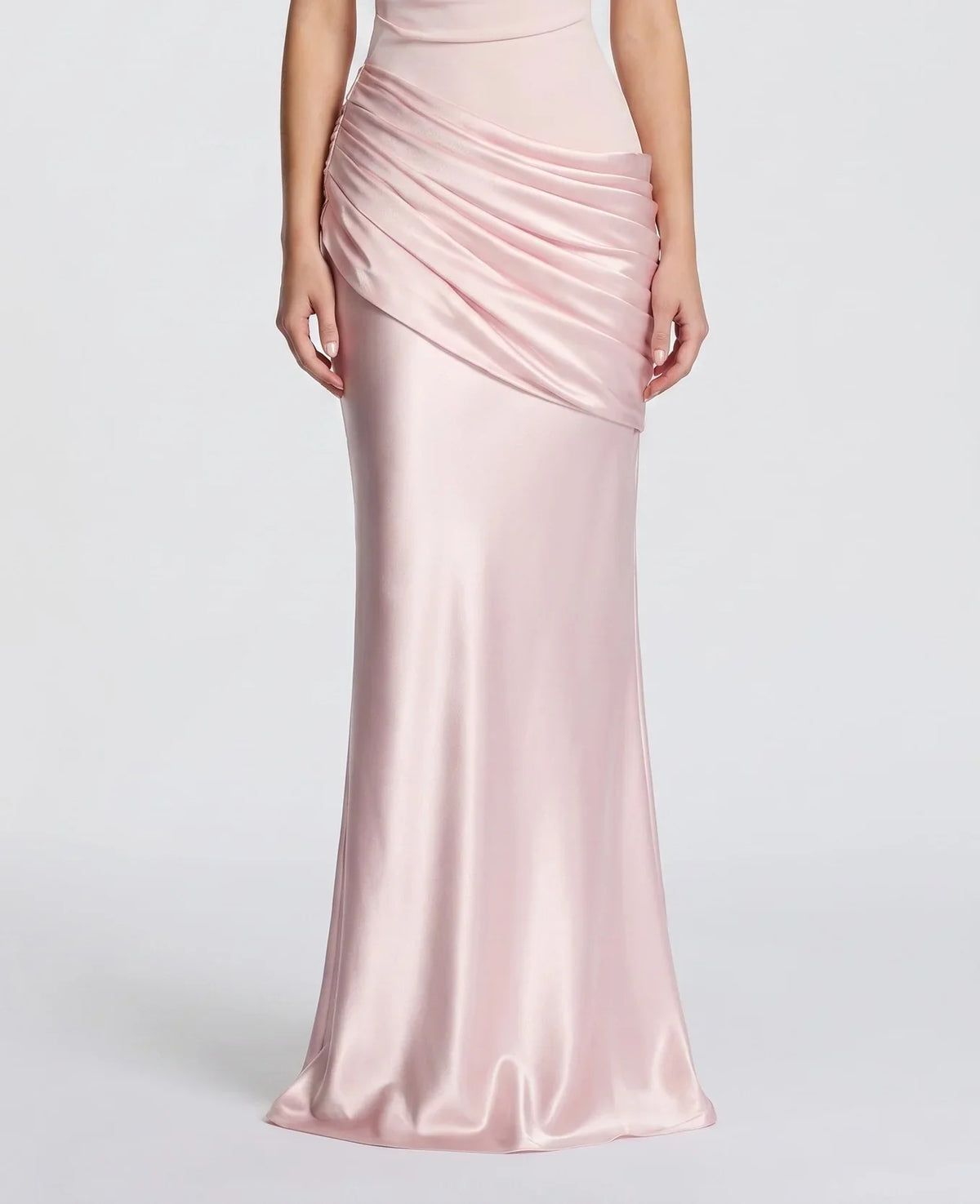 Damen One-Shoulder-Maxikleid mit Satin-Drapierung