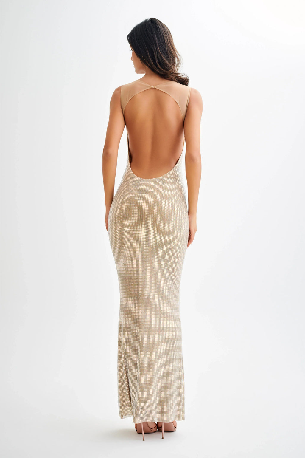 Damen Abendkleid mit Glitzer und Spaghettiträgern