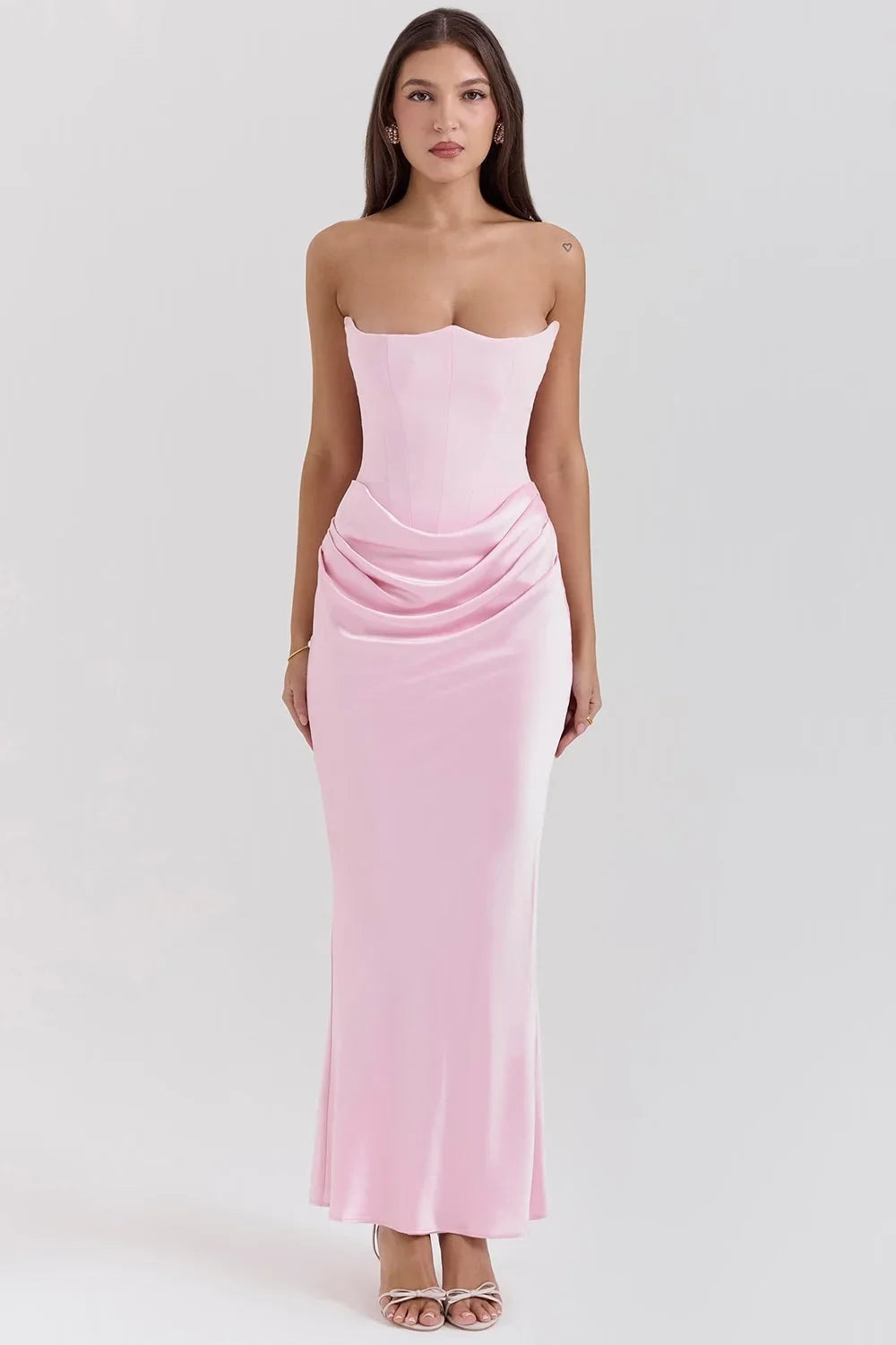 Damen Abendkleid mit Corsage und Drapierung