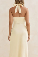 Charm – Satin-Maxikleid mit Neckholder