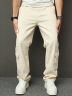 Lässige Beige Denim Jeans – Funktional und Bequem für den Alltag