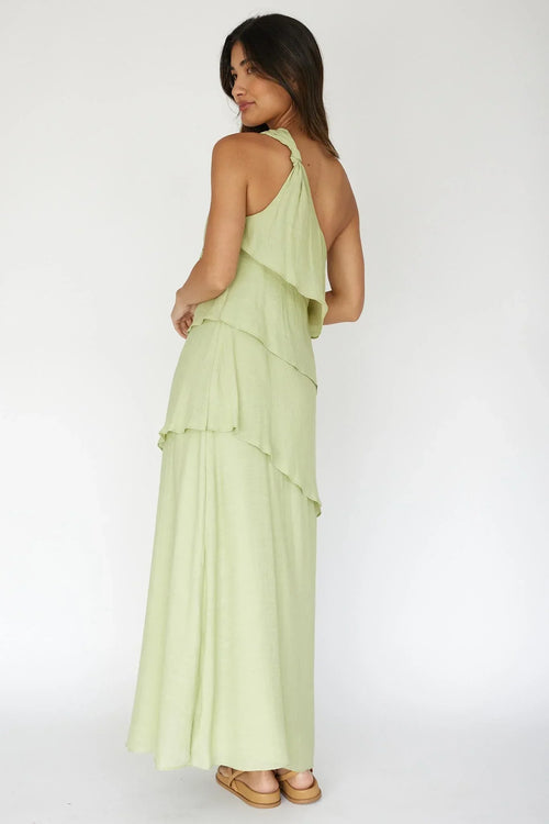 Delwyn – Maxikleid mit One-Shoulder-Design und Volants
