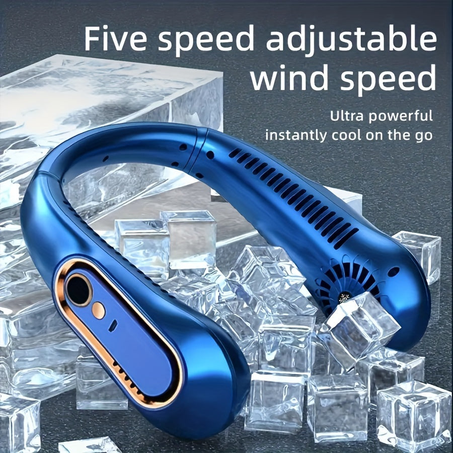 Wiederaufladbarer USB-Nackenventilator für kraftvolle, leise Kühlung – Ideal für den Einsatz im Freien und drinnen