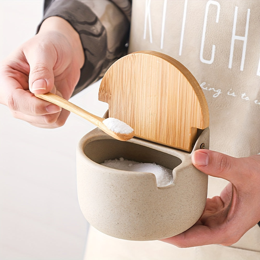 Keramische Kräutertöpfe Set – Nachhaltig mit Bambusdeckel sowie Praktischem Tablett