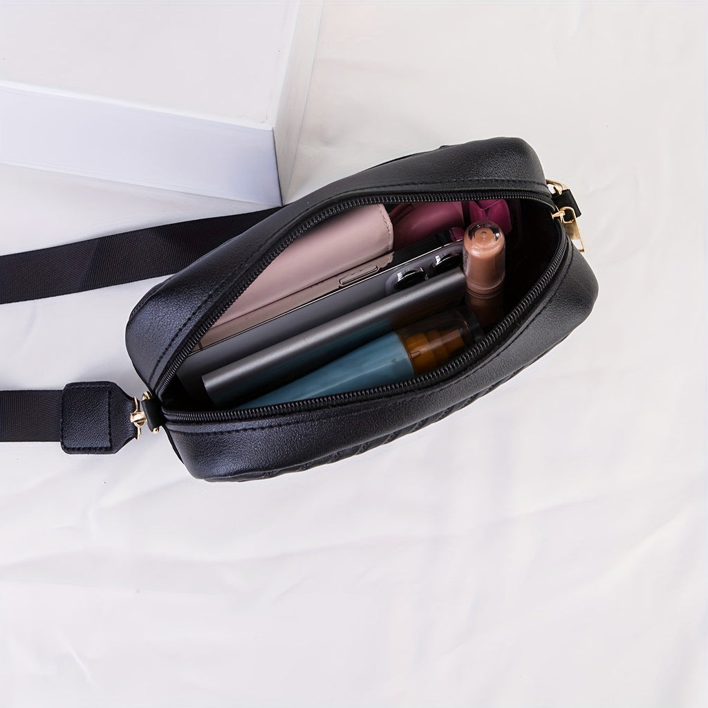 Elegante leicht Damenhandtasche – Gestreift und Gepolstert mit Goldener Hardware