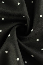 Minikleid mit V-Ausschnitt, A-Linie und Punktemuster in Schwarz