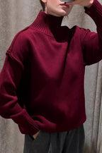 Pullover mit Patchwork und Strickstruktur