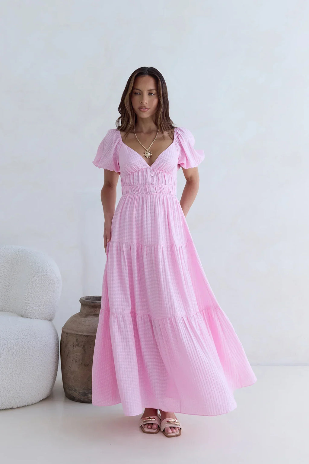 Butterfly – Maxikleid mit Puffärmeln