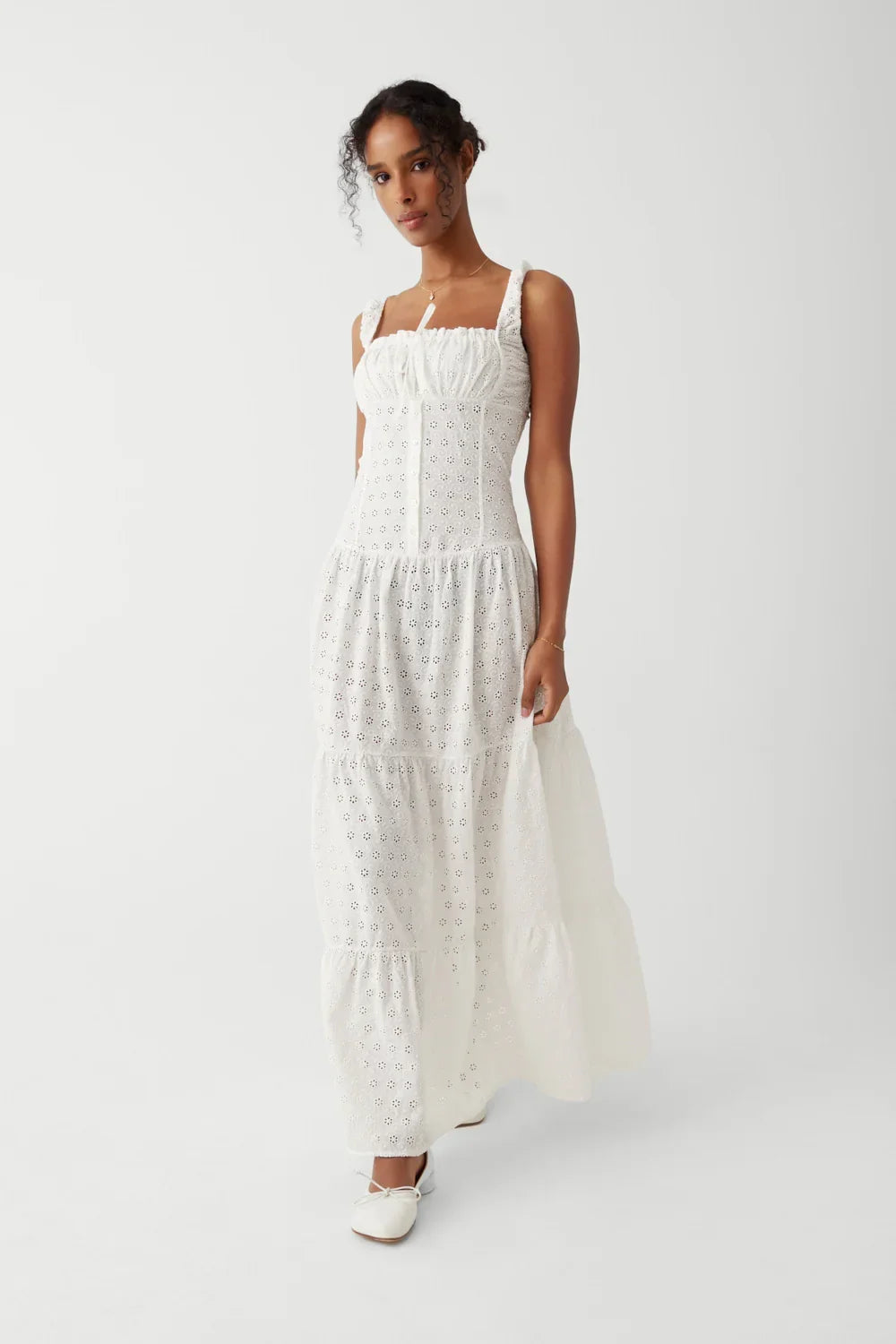 Christabelle – Maxikleid mit Rüschen und Smok-Einsatz