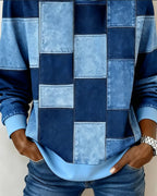 Schicker Langarm-Karierten Kapuzenpullover