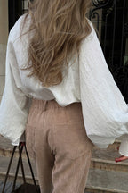 Hose mit weitem Bein und Baumwolle
