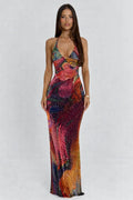 Esmeralda – Maxikleid mit Neckholder und offenem Rücken