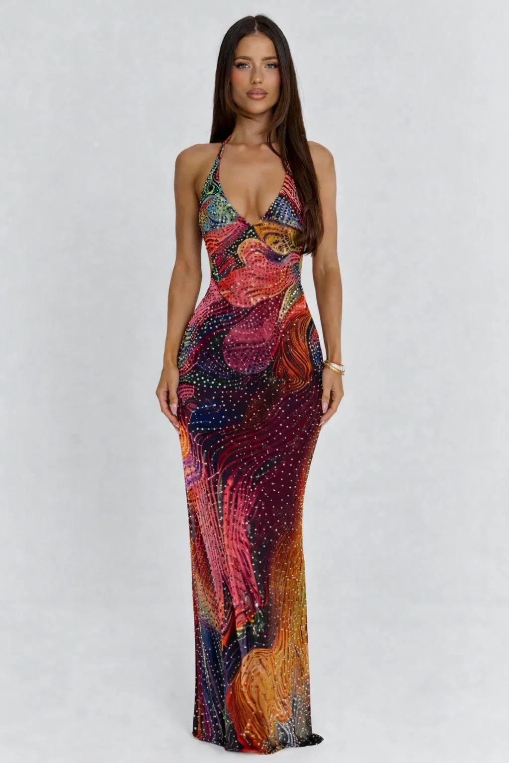 Esmeralda – Maxikleid mit Neckholder und offenem Rücken