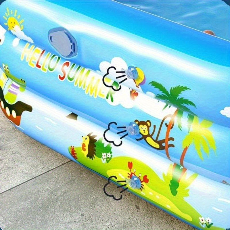 Ozean Splash Aufblasbares Kinderbecken: Dickes PVC für Spaß im Garten