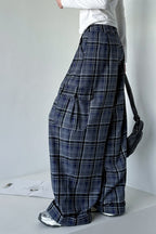 Hose mit Karomuster und Farbblockmuster