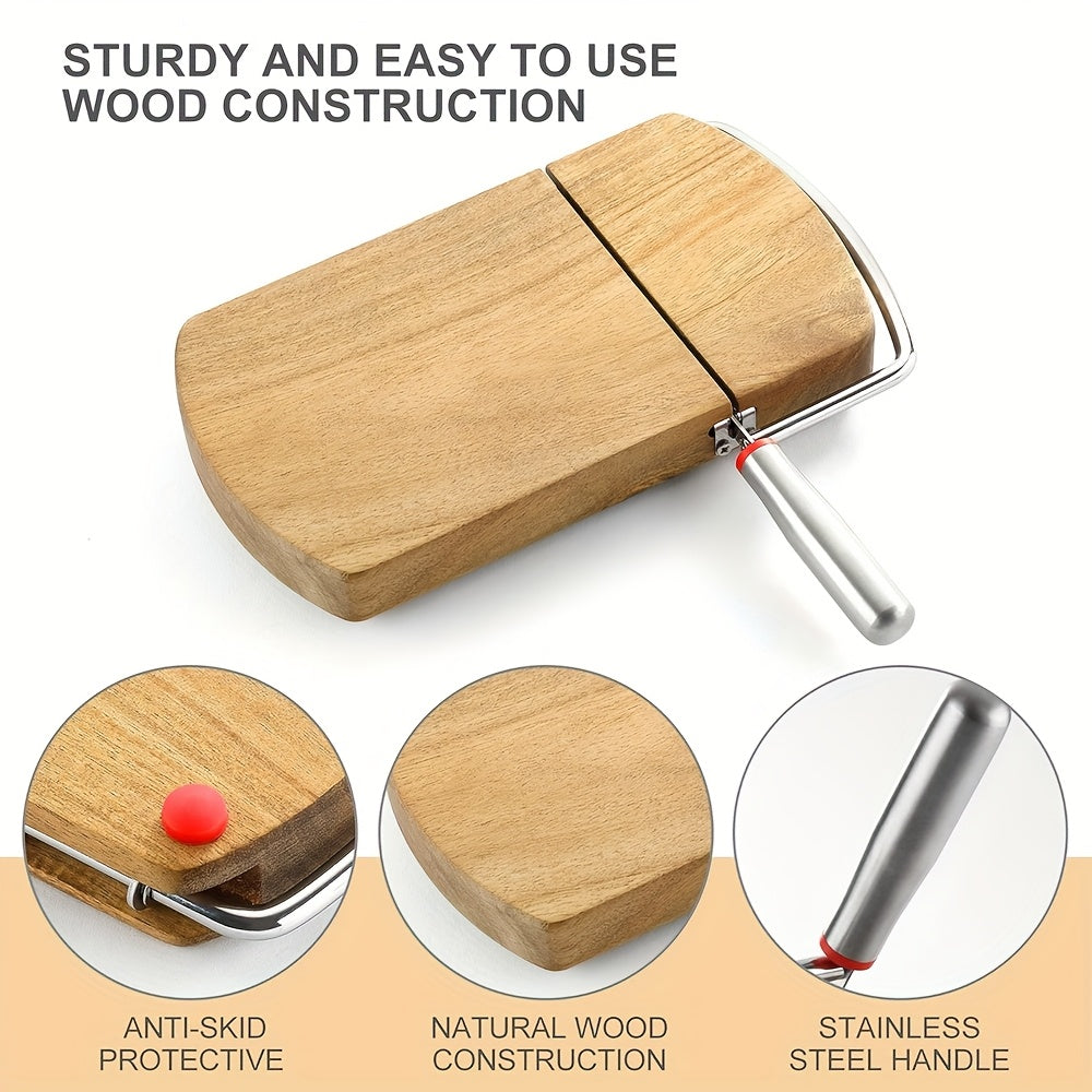 Artisan Acacia Käsemesser: Klinge aus Edelstahl auf elegantem Holzsockel