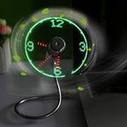 Tragbarer USB LED-Uhrenventilator inklusive Zeitanzeige