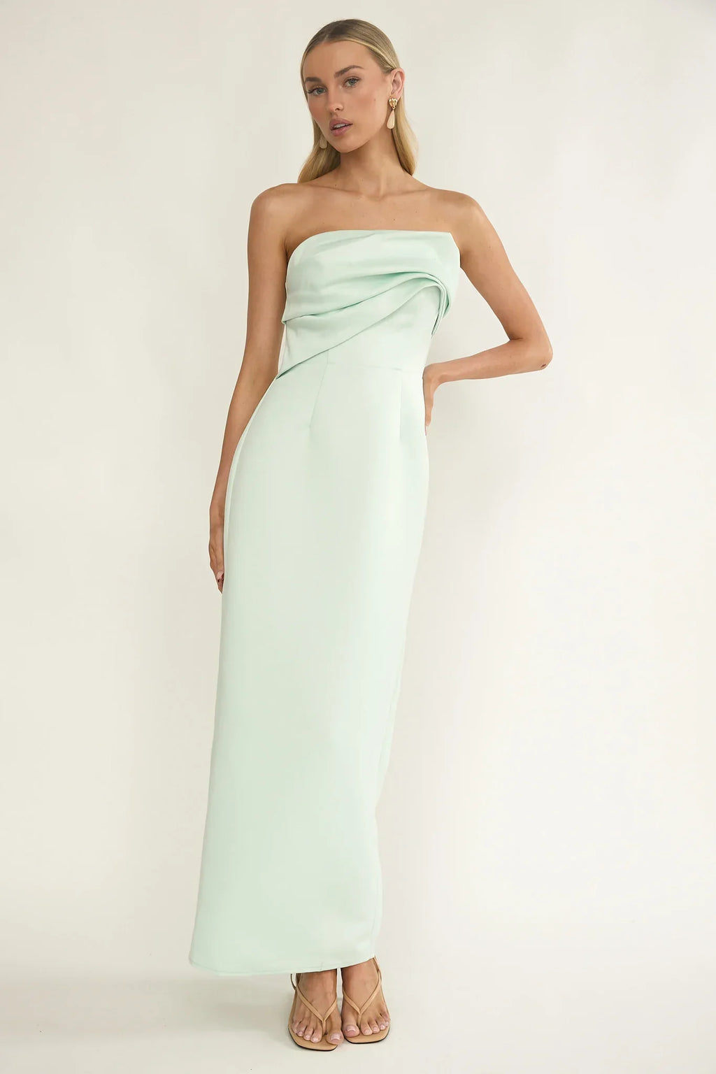 Damen Abendkleid trägerlos mit Drapierung