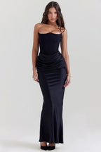 Damen Abendkleid mit Corsage und Drapierung