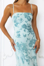 Damen Maxikleid mit floralem Muster und Beinschlitz