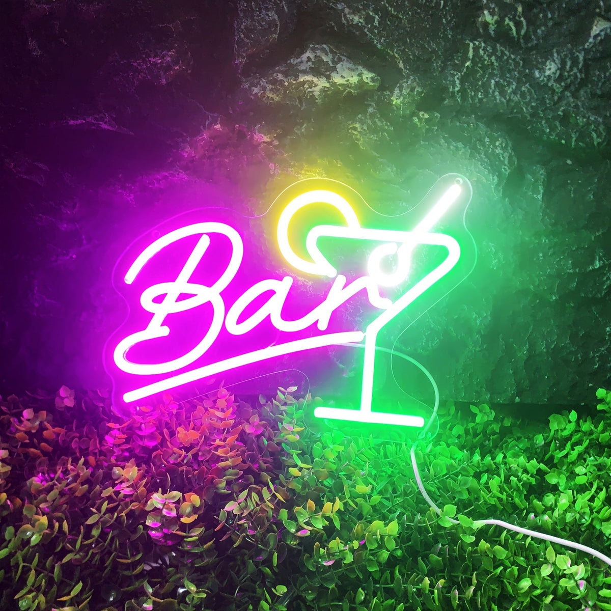 Dimmbares LED Neon Bar-Schild – USB-betrieben inklusive Dimmer