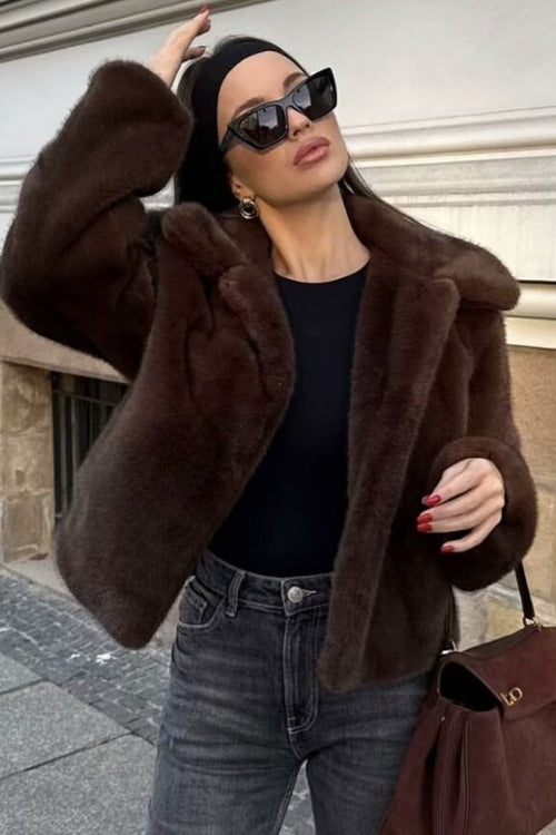 Jacke mit langen Ärmeln in Braun