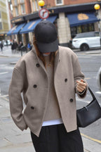 Mantel im Vintage-Stil in Khaki