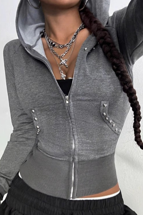 Figurbetonter Hoodie mit Druck