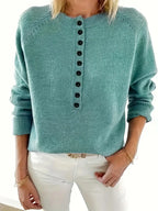 Solider Pullover Mit Halber Knopfleiste