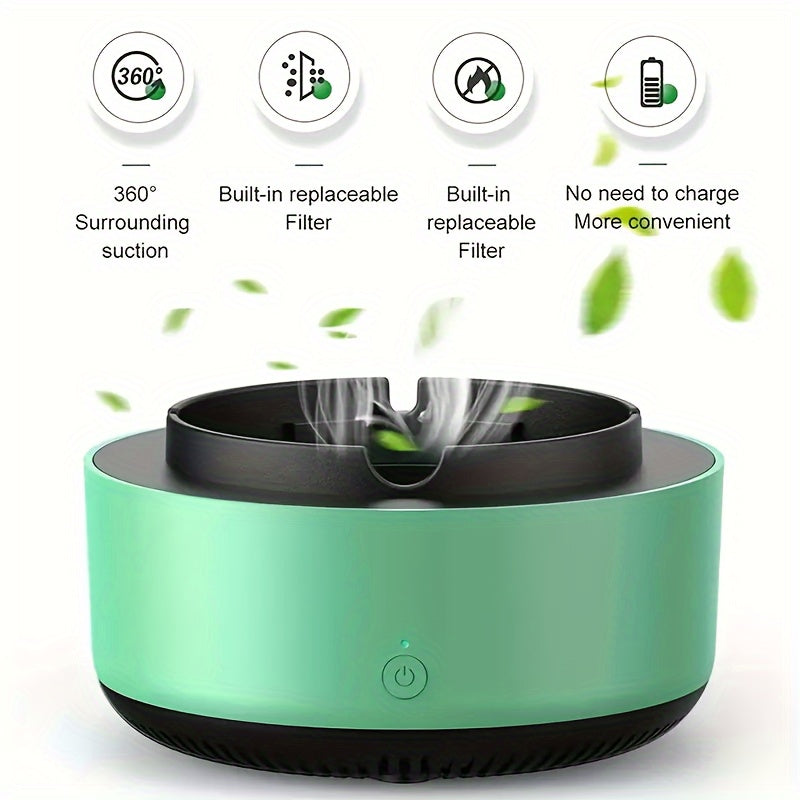 Intelligenter Aschenbecher mit Luftreiniger – Effektive Rauch- sowie Geruchsbeseitigung mit stilvollem Design