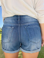 Damen Stretch-Denim-Shorts: Zerrissen & Bequeme Passform