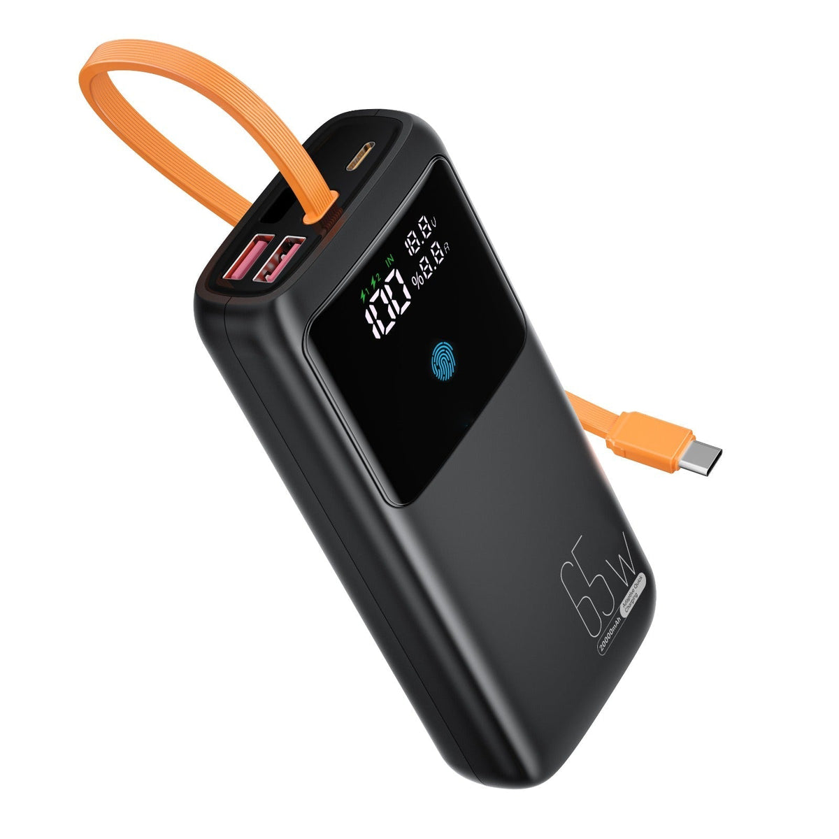VoltMate Pro 65W – Schlanke Multilade-Powerbank inklusive Touch-Display