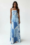 Maxikleid mit eckigem Ausschnitt und Cut-outs