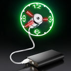Tragbarer USB LED-Uhrenventilator inklusive Zeitanzeige
