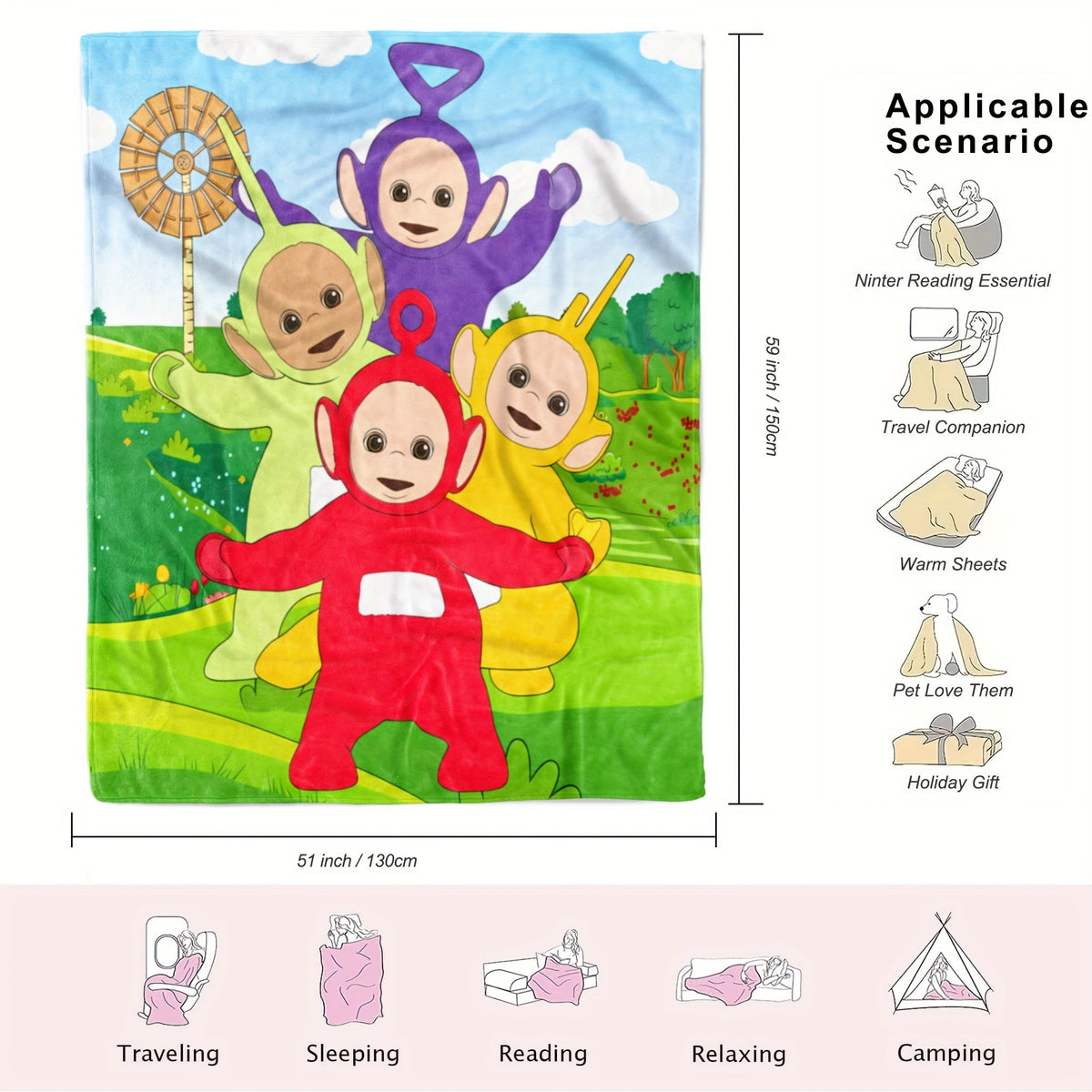 Teletubbies Decke – Für Kinder, Weich und Flexibel
